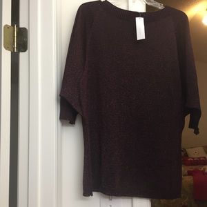 Burgundy Sparkly NY and Company Sweater with tags!